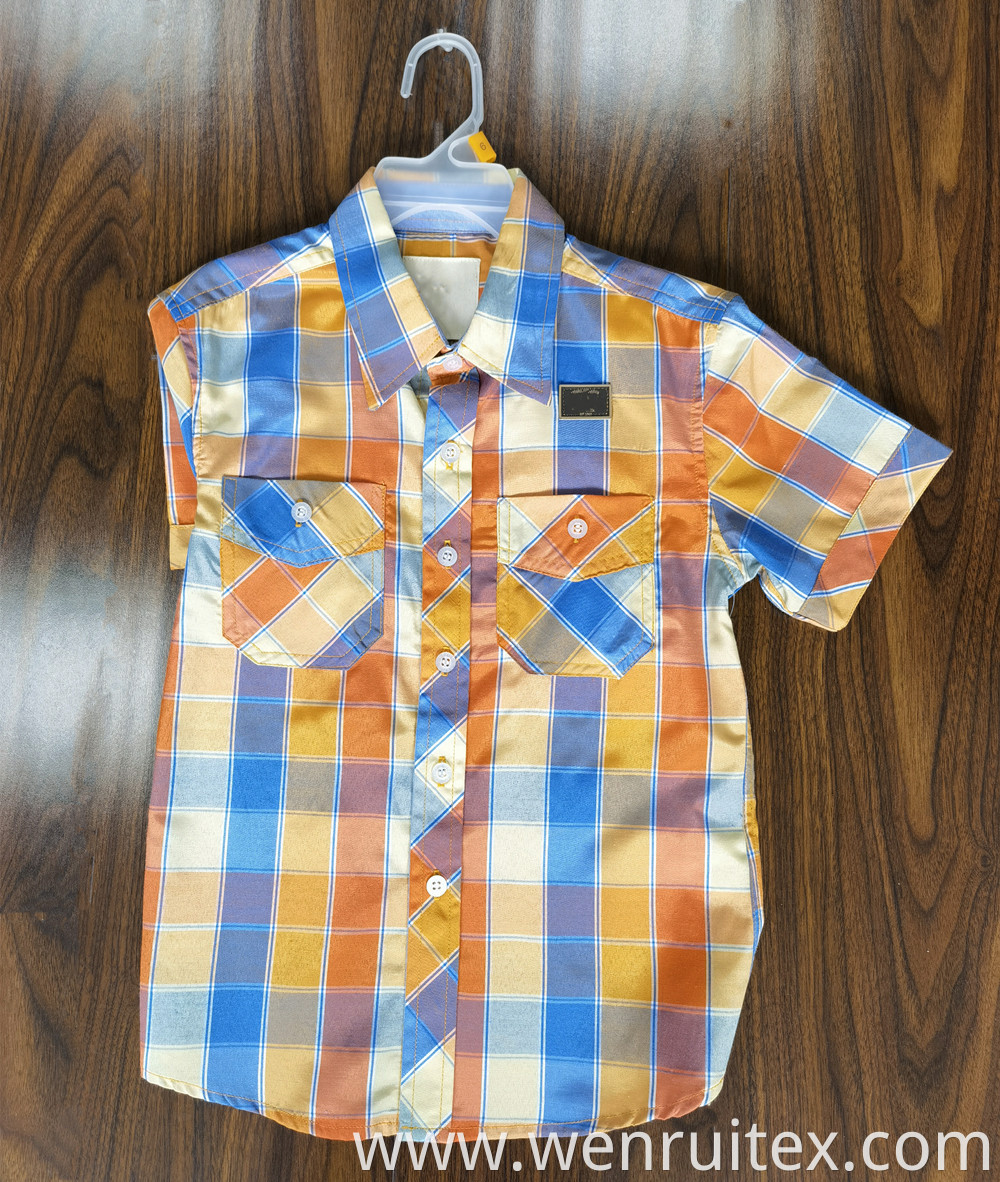 High Quality Cotton Shirting Plaid Printed Boys Shirts